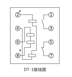 DT-1/120同步檢查繼電器內部接線(xiàn)及外部接線(xiàn)圖