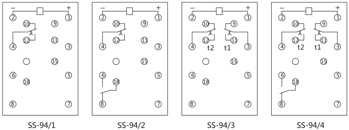 SS-94/3時(shí)間繼電器接線(xiàn)圖及外引接線(xiàn)圖片