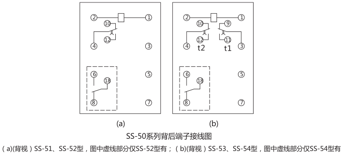 SS-53時(shí)間繼電器內部接線(xiàn)圖及外引接線(xiàn)圖片