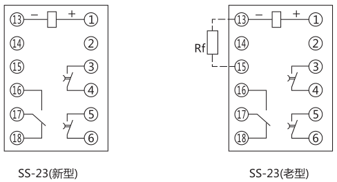 SS-23型時(shí)間繼電器內部接線(xiàn)及外引接線(xiàn)圖片
