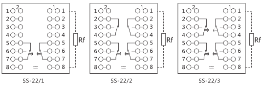 SS-22/3型時(shí)間繼電器內部接線(xiàn)及外引接線(xiàn)圖片