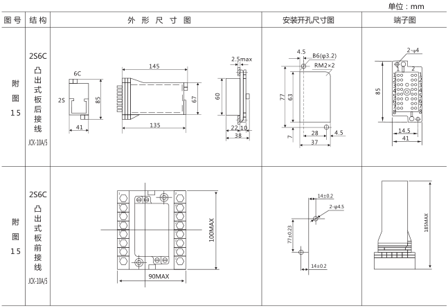 SS-21B型時間繼電器外形及開孔尺寸圖片