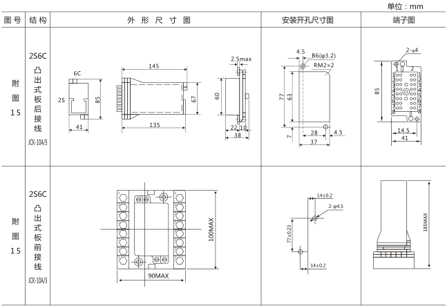 SS-17B型時(shí)間繼電器外形及開孔尺寸圖片