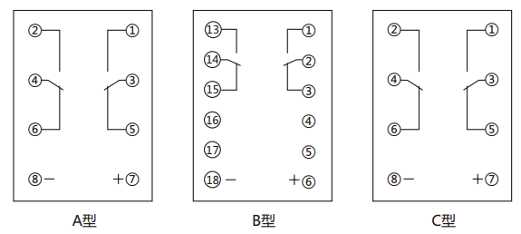 JCDY-2/C直流電壓繼電器內部接線(xiàn)及外引接線(xiàn)圖