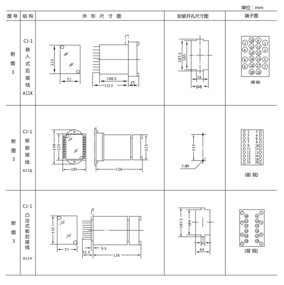 JL8-31集成電路電流繼電器繼電器外形尺寸及開(kāi)孔尺寸