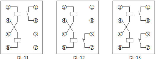 DL-12電流繼電器內部接線(xiàn)及外引接線(xiàn)圖