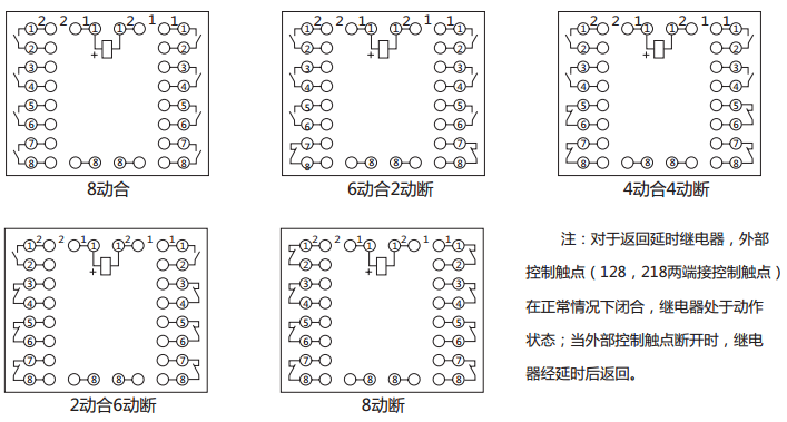 BZS-14延時(shí)中間繼電器內部接線(xiàn)圖及外引接線(xiàn)圖