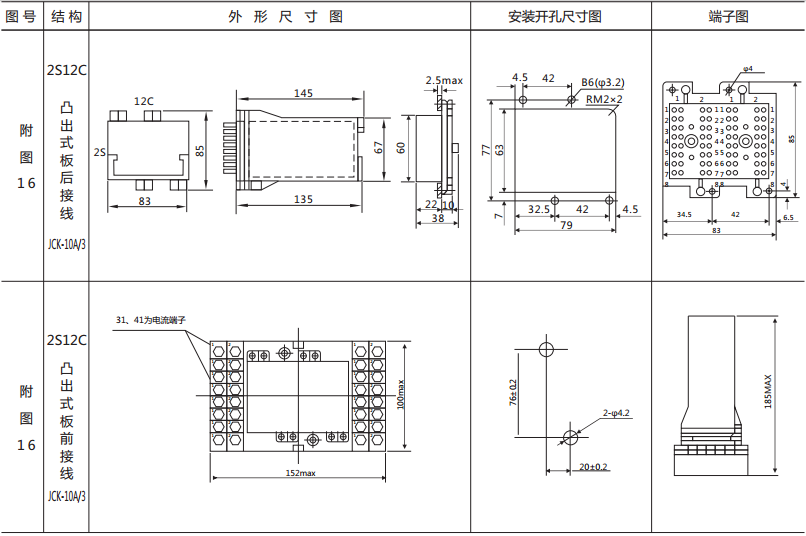 BZS-14延時(shí)中間繼電器外形及開(kāi)孔尺寸