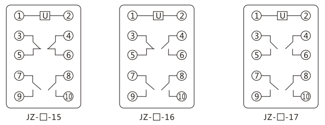 JZY（J)-407靜態(tài)中間繼電器內部接線(xiàn)圖及外引接線(xiàn)圖