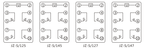 JZ-S/2411靜態(tài)可調延時(shí)中間繼電器內部接線(xiàn)圖及外引接線(xiàn)圖