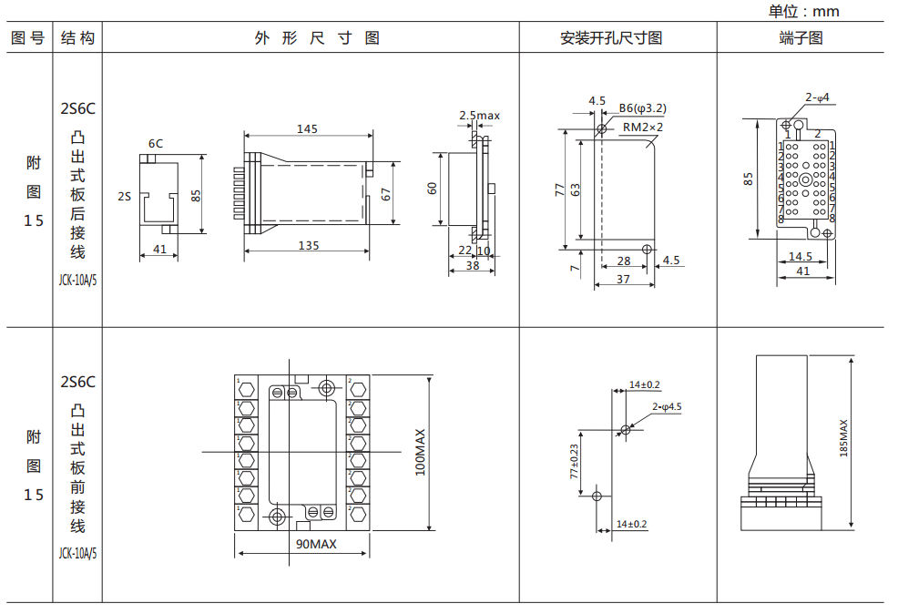 DZE-12CE/600保持中間繼電器外形及開(kāi)孔尺寸